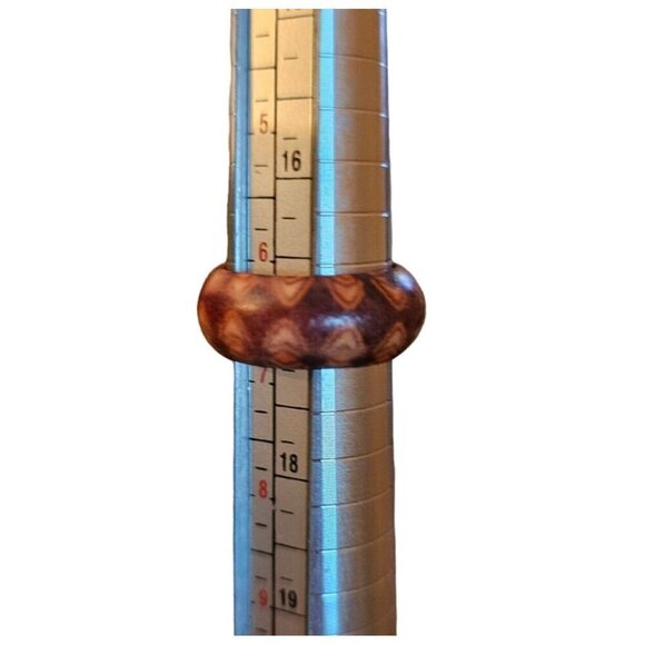 Size 6.5 Real Wood Unisex Ring Handcrafted Matte Finish Minimalist Jewelry - Picture 3 of 4